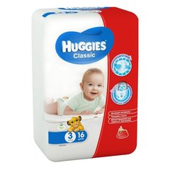 Huggies Classic підгузники дитячі 3 (4-9кг) 16шт
