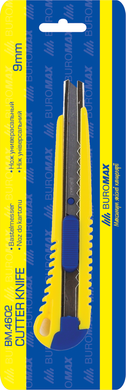 Нож канцелярский Buromax 9 мм мет.направляющая пластиковый корпус