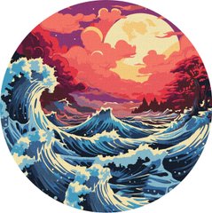 Картина за номерами - "Морський захід сонця" d26см