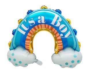 Фольгована кулька фігура "Веселка it`s a boy" блакитна 67х90 см. в уп. (1шт.)(під повітря) 17479 фото