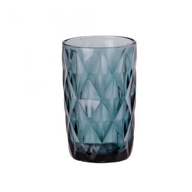 Склянка для напоїв висока гранована з товстого скла набір 6 шт,синій
