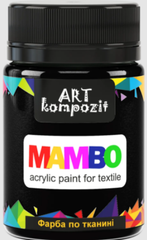Фарба акрилова по тканині MAMBO "ART Kompozit", 50 мл (23 чорний)