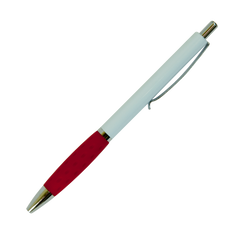 Ручка кулькова автоматична, 0,7 мм, червоний грип, синій