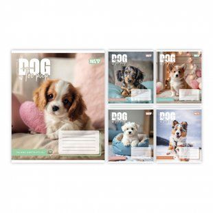 Зошит шкільний Yes Dog too pup А5 12 аркушів коса лінія 768733 фото
