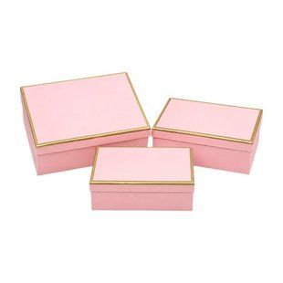 Коробка 1шт с золотым кантом 7023-48-Pink 23&times;16&times;9,5см 126418/23&times;16&times;9,5 фото