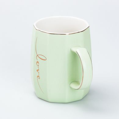 Чашка керамічна Love 400 мл, зелений
