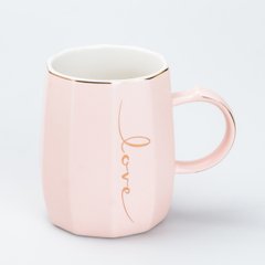 Чашка керамическая Love 400 мл, розовый