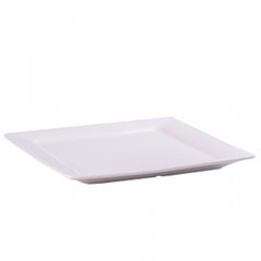 Тарелка фарфоровая квадратная плоская 21,5 см