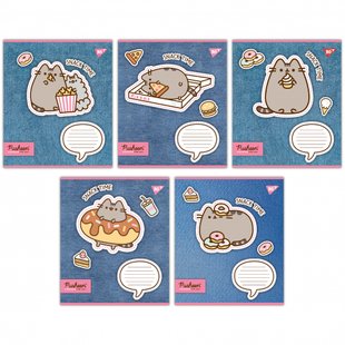 Зошит шкільний Yes Pusheen. Snack time 12 аркушів коса лінія