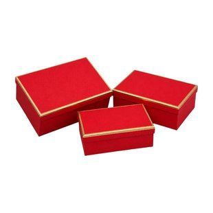 Коробка 1шт с золотым кантом 7023-48-Red 23&times;16&times;9,5см 126416/23&times;16&times;9,5 фото