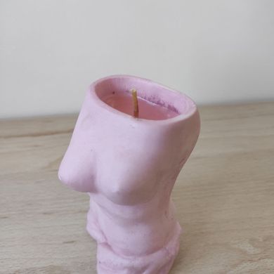Кашпо-свічка Дама (рожева) з ароматом ванілі (гніт нитка)