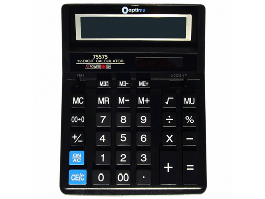 Калькулятор настольный Optima, 12 разрядов, размер 203 * 158 * 30.5 мм