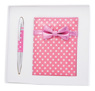 Набір подарунковий "Monro": ручка кулькова + дзеркало, рожевий