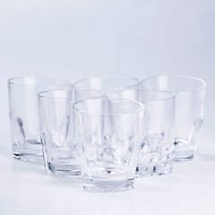 Набір склянок для віскі з товстим дном 6 штук, прозорий