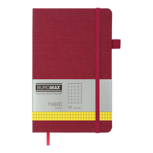 Книга записная TWEED 125*195, 96 л., ячейка, обкл. искусственная кожа, бордовый BM.291163-13 фото