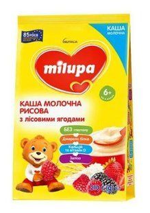 Детская молочная каша Milupa Рисовая, с лесными ягодами, от 6 месяцев, 210 г 188632 фото