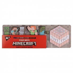 Папір з липким шаром YES Minecraft в наборі 120 аркушів (6х20) 170324 фото