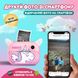 Фотоаппарат детский моментальной печати Единорог для фото и видео FullHD, розовый