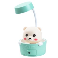 Детская настольная лампа Cute Pets с точилкой для карандашей, бирюзовый