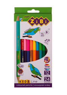 Цветные карандаши Double, 12 шт. (24 цвета), KIDS LINE ZB.2463 фото