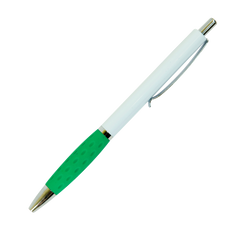 Ручка кулькова автоматична, 0,7 мм, зелений грип, синій