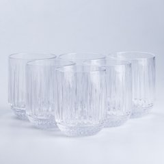 Набор стаканов фигурных из толстого стекла 6 штук, прозрачный