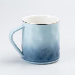 Чашка керамическая 400 мл, голубой градиент