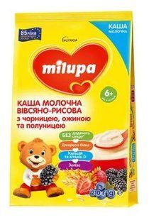 Детская молочная овсяно-рисовая каша Milupa с черникой, ежевикой и клубникой, от 6 месяцев, 210 г 199100 фото