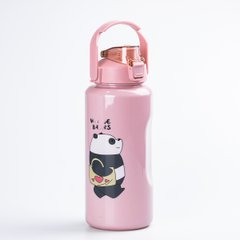 Бутылка для воды Панда набор 3в1 500мл 900мл 2л с дозатором, розовый