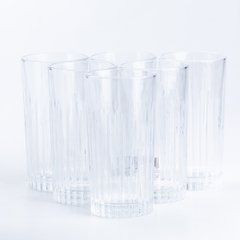 Набор стаканов Living Home высоких ребристых 6 штук по 360 мл, прозрачный