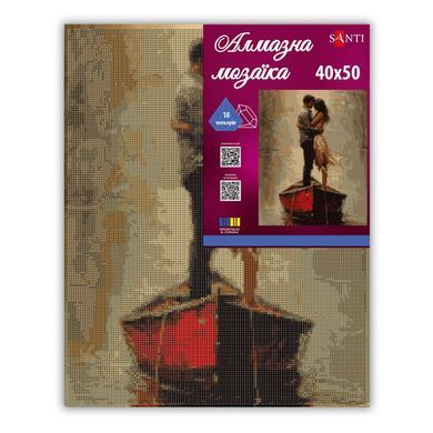 Алмазна мозаїка SANTI Двоє у човні 40х50 см на підрамнику 956064 фото