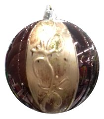 Шар d-8 см с орнаментом золотисто-коричневый, в ящ. мiх: 2 вида (971664)