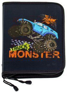 Папка на блискавці дитяча об'ємна, 250х190х30мм, PP 500мкм, "MONSTER TRUCK" 5629-26 фото