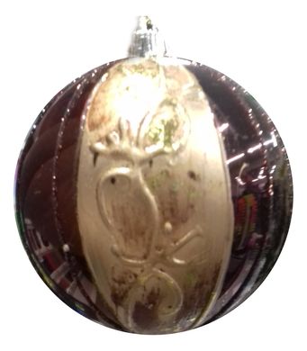 Шар d-8 см с орнаментом золотисто-коричневый, в ящ. мiх: 2 вида (971664)
