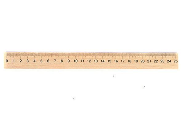 Лінійка дерев'яна 25 см (шовкографія)