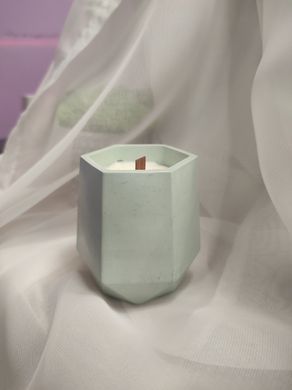 Кашпо-свеча Пятиугольник (мятная) с ароматом Лаймового пирога (соя)