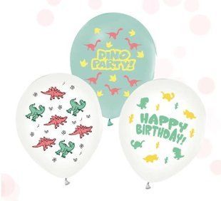 Латексні повітряні кульки 12" (30см.) "Dino Party" асорті ТМ "Твоя Забава" 1шт. /гел1 03100 фото