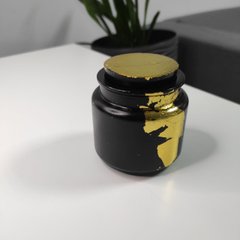 Кашпо-свічка "Jar" чорна з поталлю (гніт дерево)