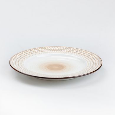 Тарелка тарелка керамическая в стиле ретро 20 см, белый