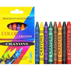 Воскові олівці 8 кольорів CRAYONS S-2008