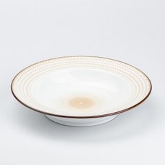 Тарілка супова керамічна в стилі ретро, білий