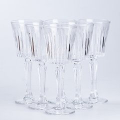Набор бокалов для вина на высокой ножке из толстого стекла 6 штук, прозрачный
