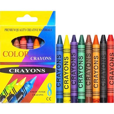 Воскові олівці 8 кольорів CRAYONS S-2008