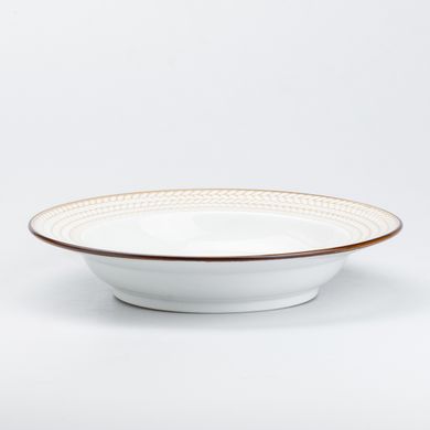 Тарелка суповая керамическая в стиле ретро, белый